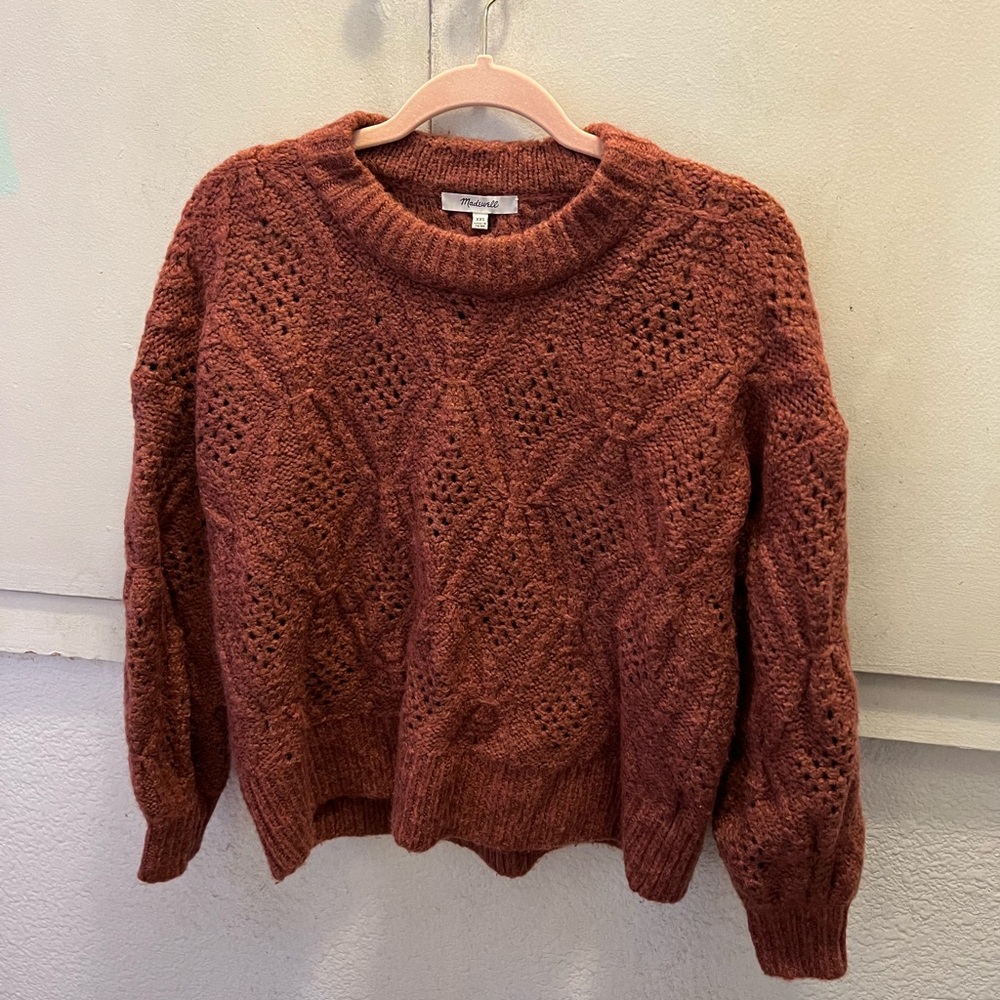 Madewell Wool Blend Maroon Sweater
